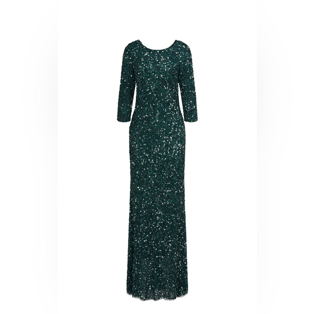 THEIA Sparkling Green 3/4 Sleeve Dress (new)
Festive, holiday formal dress
